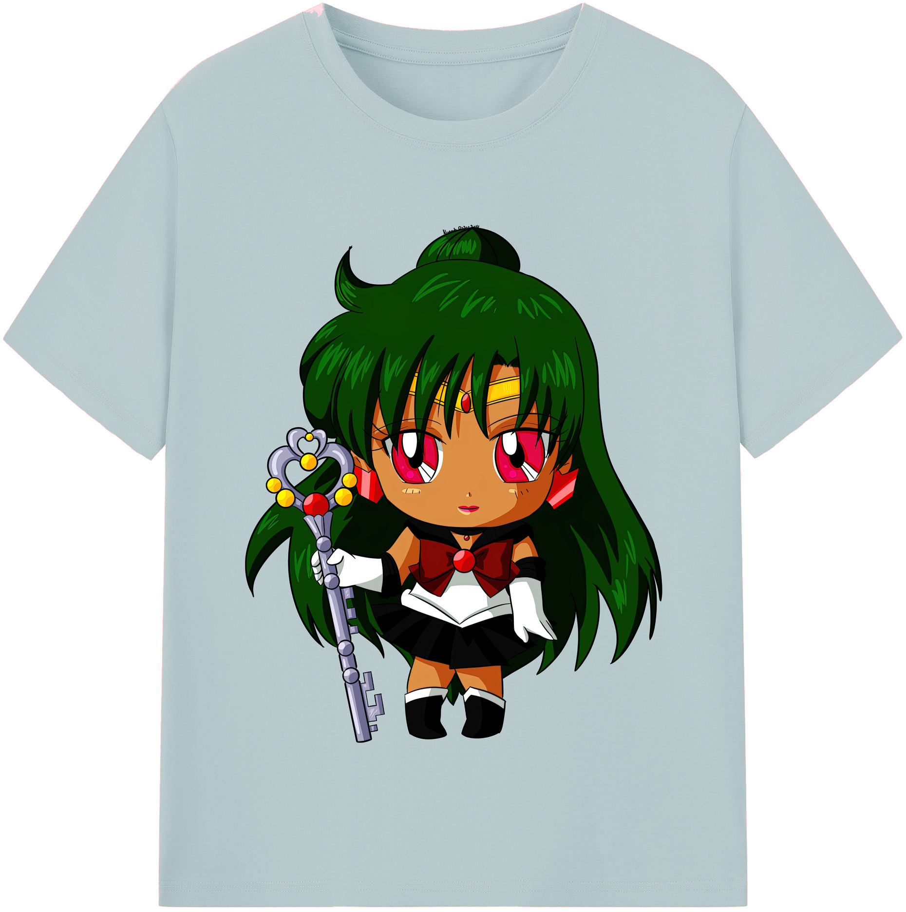 （画像用） 美少女戦士セーラームーン 冥王せつな Sailor Moon Meiou Setsuna 綿100％半袖Tシャツ（フロントプリント）